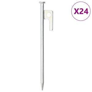 vidaXL Stanov&eacute; kol&iacute;ky 24 ks 20 cm 9 mm pozinkovan&aacute; oceľ