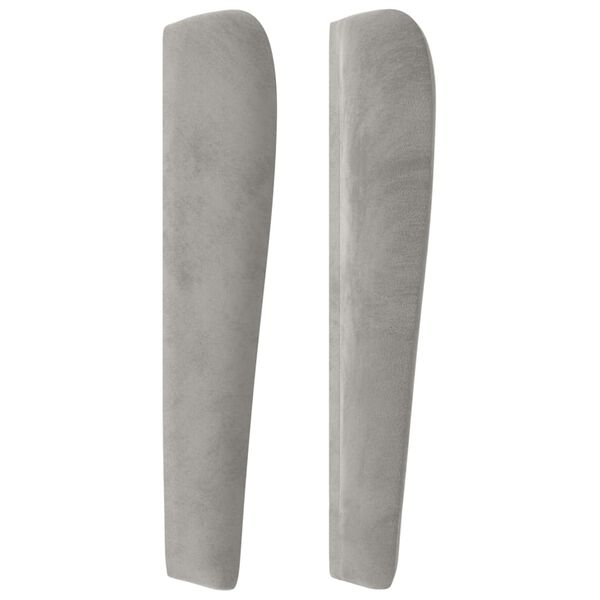 vidaXL Čelo postele so záhybmi bledosivé 183x23x118/128 cm zamat