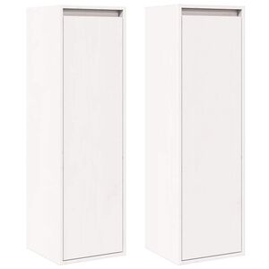 vidaXL N&aacute;stenn&eacute; skrinky 2ks biele 30x30x100cm mas&iacute;vne borovicov&eacute; drevo