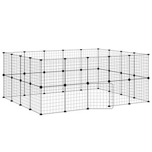 vidaXL 36-panelov&aacute; klietka pre dom&aacute;ce zvierat&aacute; čierna 175x140x70 cm oceľ