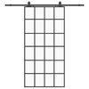 vidaXL Posuvn&eacute; dvere s kovan&iacute;m čierne 102x205 cm ESG sklo