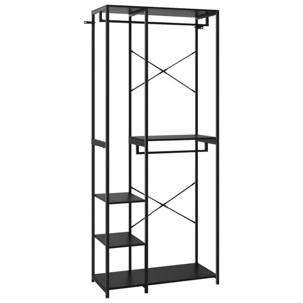 vidaXL &Scaron;atn&iacute;k čierny 90x40x213 cm kov a drevotrieska