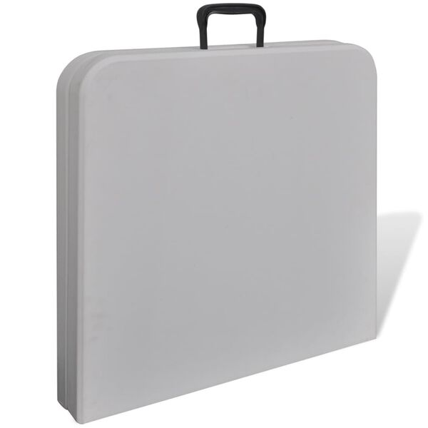 vidaXL Skladac&iacute; z&aacute;hradn&yacute; st&ocirc;l 122 cm, HDPE, biely