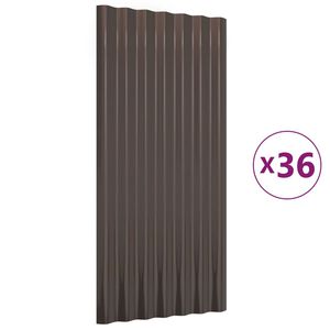vidaXL Stre&scaron;n&eacute; panely 36 ks pozinkovan&aacute; oceľ hned&eacute; 80x36 cm