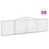 vidaXL Obl&uacute;kov&eacute; gabi&oacute;nov&eacute; ko&scaron;e 8ks 400x30x100/120cm pozinkovan&eacute; železo