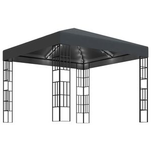 vidaXL Alt&aacute;nok s LED reťazou 3x3 m, antracitov&yacute;