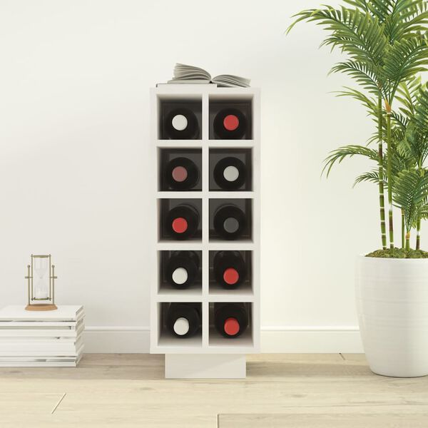 VidaXL Skrinka na víno biela 23x34x61 cm masívna borovica