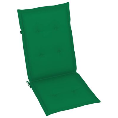 vidaXL Záhradné stoličky 2 ks so zelenými podložkami tíkový masív