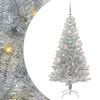 vidaXL Vianočn&yacute; stromček s 150 LED-i so stojanom Strieborn&aacute; 150 cm PET