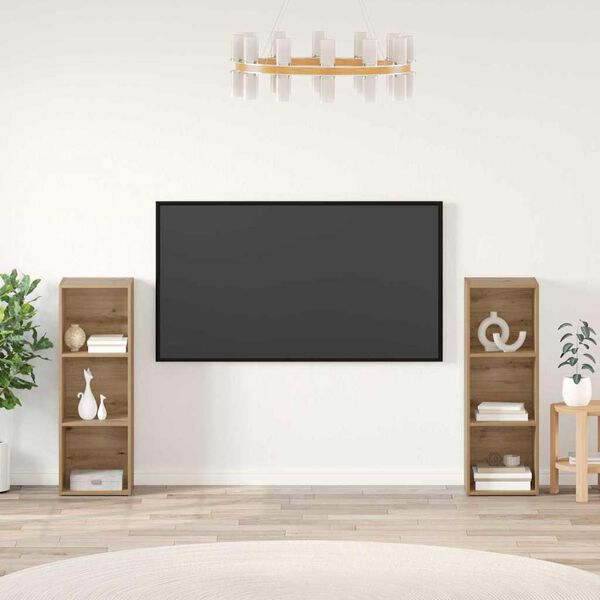 vidaXL Zostava TV skriniek 2 pcs Remeseln&yacute; dub 107 x 35 x 37 cm
