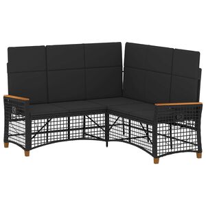 vidaXL S&uacute;prava polohovac&iacute;ch pohoviek do z&aacute;hrady 5-Počet miest Čierny