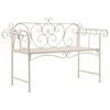 vidaXL Záhradná lavička 132 cm, kov, starožitná, biela