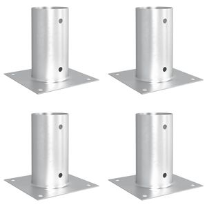 vidaXL Okr&uacute;hly kotviaci kol&iacute;k 4 pcs Strieborn&aacute; 15 x 15 x 15 cm Kov