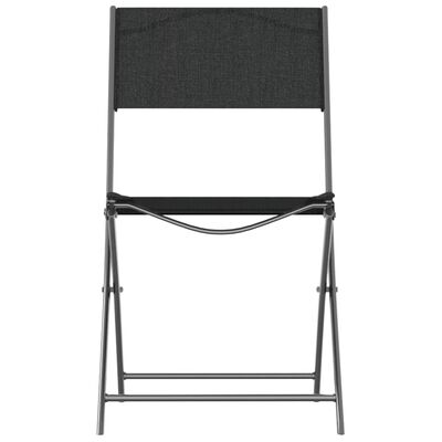 vidaXL Skladacie vonkajšie stoličky 4 ks čierne oceľ a textilén