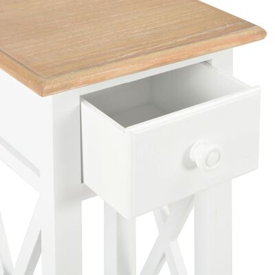 vidaXL Príručný stolík, biely 27x27x65,5 cm, drevo