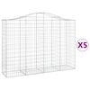 vidaXL Obl&uacute;kov&eacute; gabionov&eacute; ko&scaron;e 5 ks 200x50x140/160 cm pozink. železo