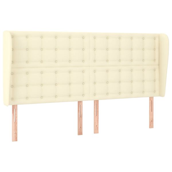 vidaXL Čelo postele so z&aacute;hybmi kr&eacute;mov&eacute; 183x23x118/128 cm umel&aacute; koža