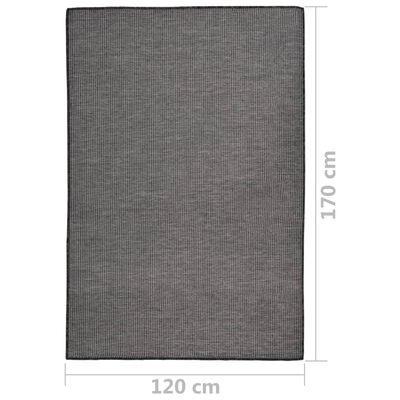 vidaXL Vonkajší koberec s plochým tkaním 120x170 cm sivý