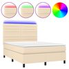 vidaXL Posteľ boxsping s matracom a LED kr&eacute;mov&aacute; 140x200 cm l&aacute;tka