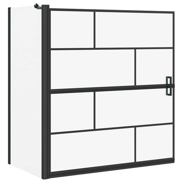 vidaXL Sprchová clona do kúpeľne Čierna a priehľadná 116 x 68 x 128 cm