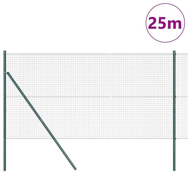 vidaXL Stĺp na plot. Zelen&aacute; 25 x 1 m (25 x 25 mm pletivo) Oceľ