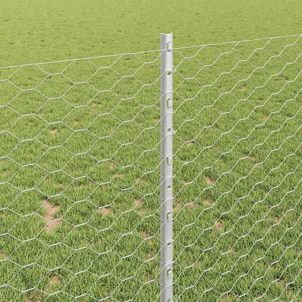 vidaXL Plot s podperou Strieborn&aacute; 1 x 50 m Oceľ