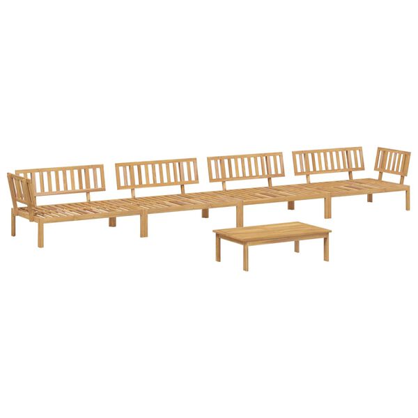 vidaXL Sada pohoviek s vank&uacute;&scaron;om 5 pcs Sivohned&aacute; Pevn&eacute; ak&aacute;ciov&eacute; drevo