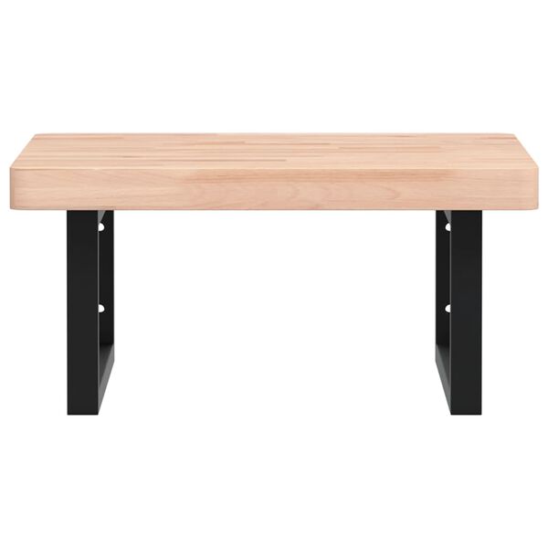 vidaXL Polica pod um&yacute;vadlo n&aacute;stenn&aacute; oceľ a bukov&yacute; mas&iacute;v