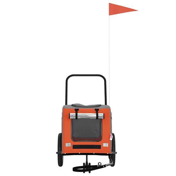 vidaXL Voz&iacute;k za bicykel pre dom&aacute;ce zvierat&aacute; Oranžov&aacute; a &scaron;ed&aacute;