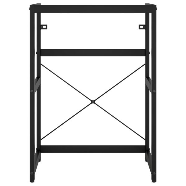 vidaXL Rám umývadla do kúpeľne so zabudovaným umývadlom čierny železo