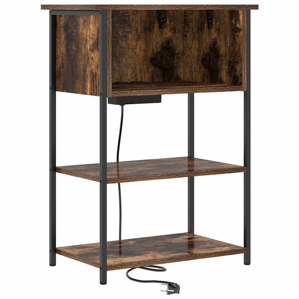 vidaXL Nočn&yacute; stol&iacute;k Dymov&aacute; dub 55 x 31 x 76 cm Kompozitn&eacute; drevo