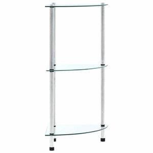 vidaXL Reg&aacute;l s 3 policami, priehľadn&yacute; 30x30x67 cm, tvrden&eacute; sklo