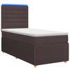 vidaXL LED boxspring posteľ s matracom Tmavohned&aacute; 90 x 190 cm L&aacute;tka