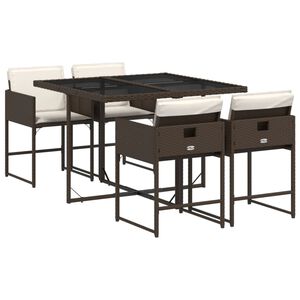 vidaXL 5-dielna z&aacute;hradn&aacute; jed&aacute;lensk&aacute; s&uacute;prava s vank&uacute;&scaron;mi hned&aacute; polyratan