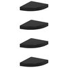 vidaXL Pl&aacute;vaj&uacute;ce rohov&eacute; police 4 ks, leskl&eacute; čierne 25x25x3,8 cm, MDF