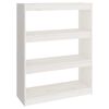 vidaXL Knižnica/deliaca stena biela 80x30x103,5 cm mas&iacute;vna borovica