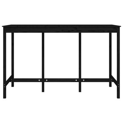 vidaXL Barový stolík čierny 180x80x110 cm borovicový masív