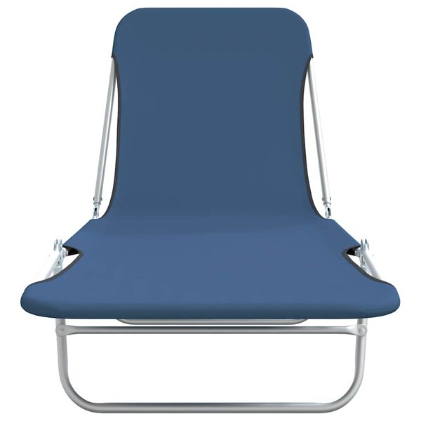 vidaXL Skladacie záhradné ležadlá 2 ks, oceľ a látka, modré