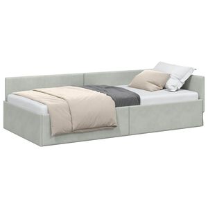 vidaXL Rohov&yacute; r&aacute;m postele Svetlosiv&aacute; 80 cm x 200 cm Zamat