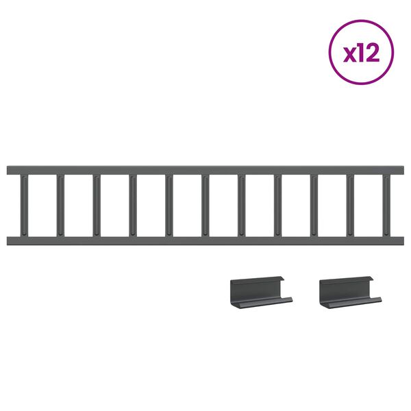 vidaXL Str&aacute;žca snehu na streche Antracit 1200 x 2,5 x 20 cm Oceľ