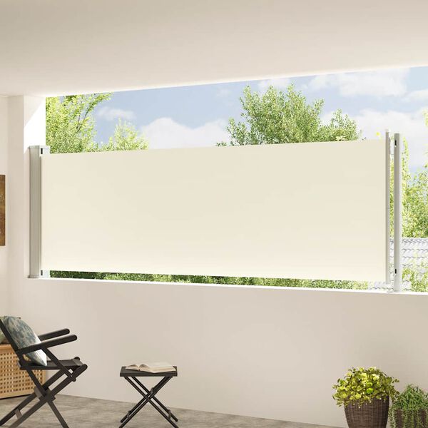 vidaXL Zaťahovacia bočn&aacute; mark&iacute;za na terasu 117x600 cm kr&eacute;mov&aacute;