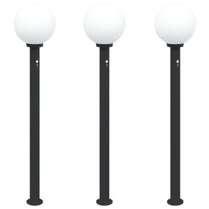 vidaXL Stĺpikov&eacute; svetl&aacute; so senzorom 3 ks 120 cm čierne IP44