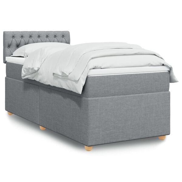 vidaXL Boxspring posteľ s matracom bledosiv&yacute; 100x200 cm l&aacute;tka