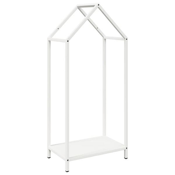 vidaXL Stojan na palivov&eacute; drevo biely oceľ valcovan&aacute; za studena