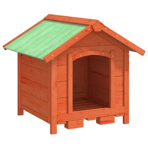 vidaXL Koterec pre psa hned&yacute; 65x65x61,5 cm borovicov&yacute; mas&iacute;v