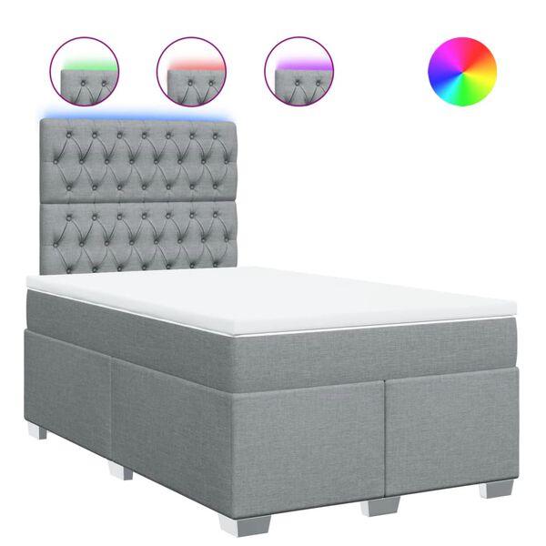 vidaXL Boxspring posteľ s matracom bledosiv&aacute; 120x200 cm l&aacute;tka