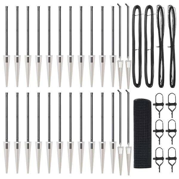 vidaXL Stĺp na plot. Siv&aacute; 50 x 0,8 m (25 x 25 mm sieť) Ocel a PVC