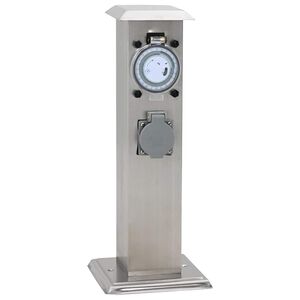 Z&aacute;hradn&yacute; stĺpik z nerezovej ocele s 2 z&aacute;suvkami časovačom