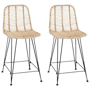 vidaXL Barov&aacute; stolička 2 ks Pr&iacute;rodn&aacute; 44,5 x 54,5 x 97,5 cm