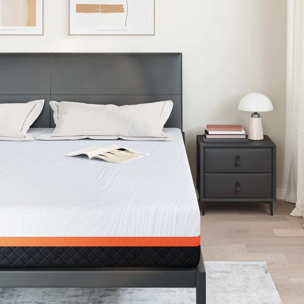 vidaXL Matrac Biela a šedá 180 x 200 cm Pamäťová pena